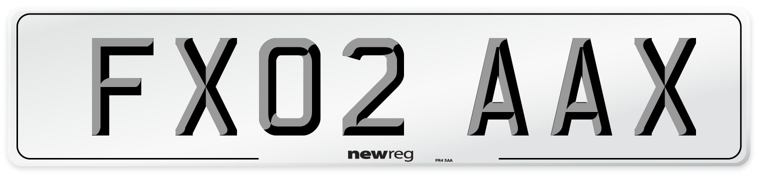 FX02 AAX Number Plate from New Reg